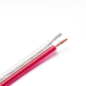 Red and Transparent Flat Speaker Cable